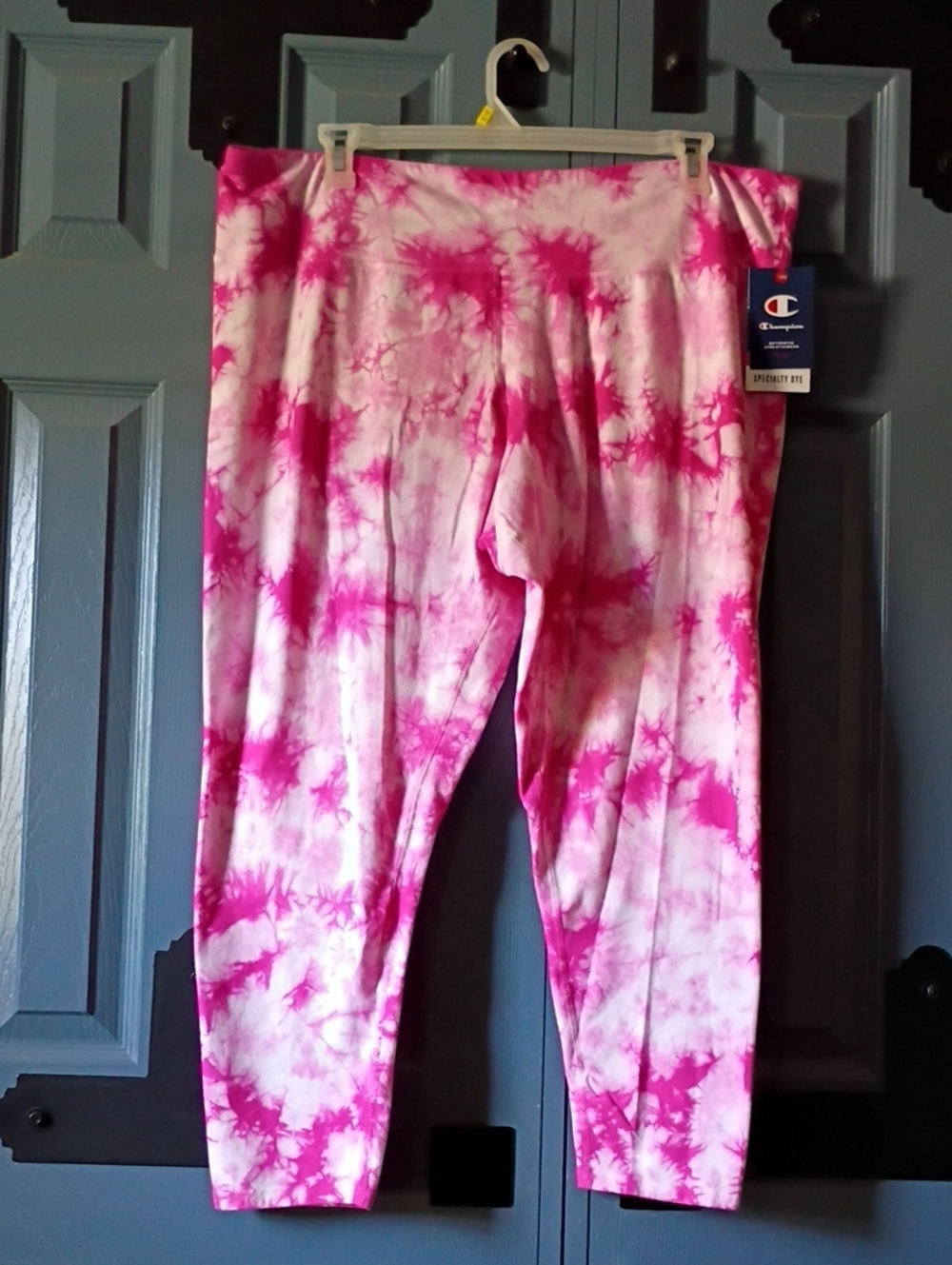 Champion Fushia/Maroon and White Tie-Dye Athletic Leggings